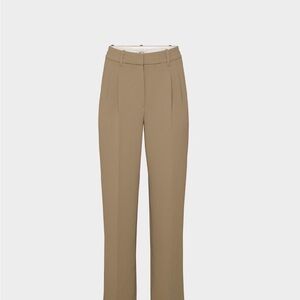 Wilfred Effortless Taupe High-Rise Pleated Wide- Leg Trousers
